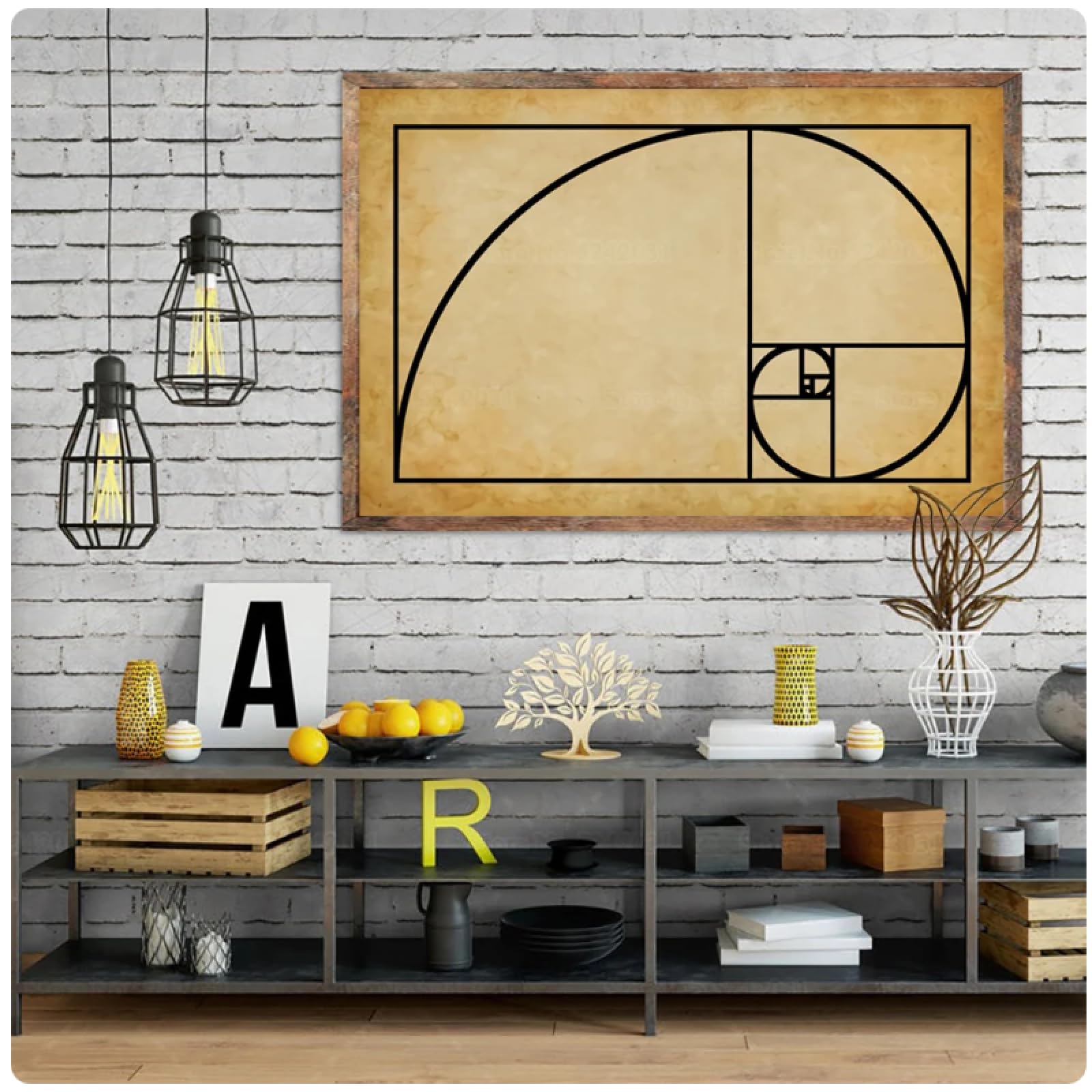 Amazon.co.jp: BAIQIAOLIYI フィボナッチスパイラルポスター科学数学