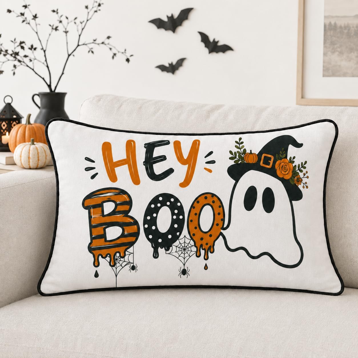 Halloween Pillow Covers 12x20 Velvet Double Sided Spooky image 2