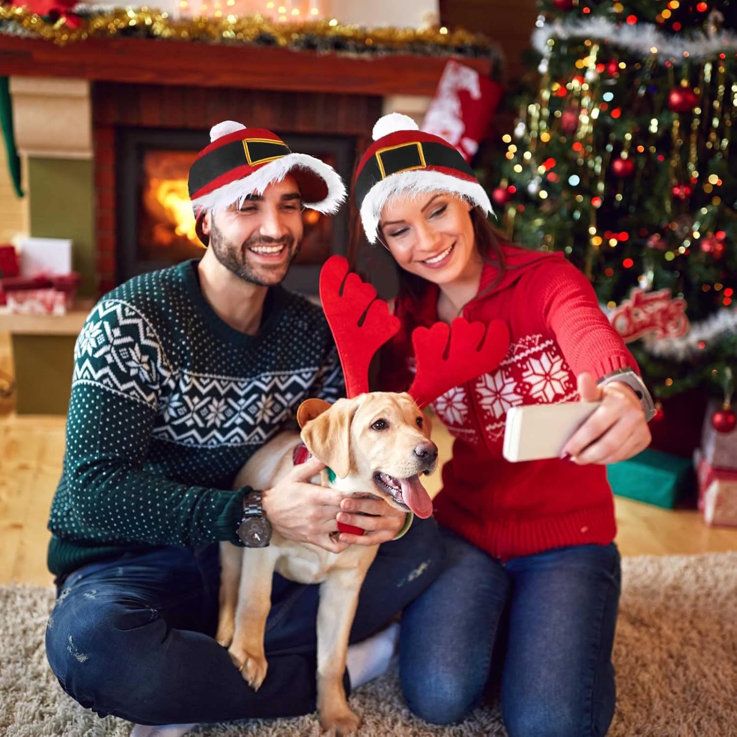 Vabean Christmas Santa Baseball Hat Unisex Christmas Vintage Hat Baseball Cap with Pom Ball Adjustable Cap for Men Women - Image 5