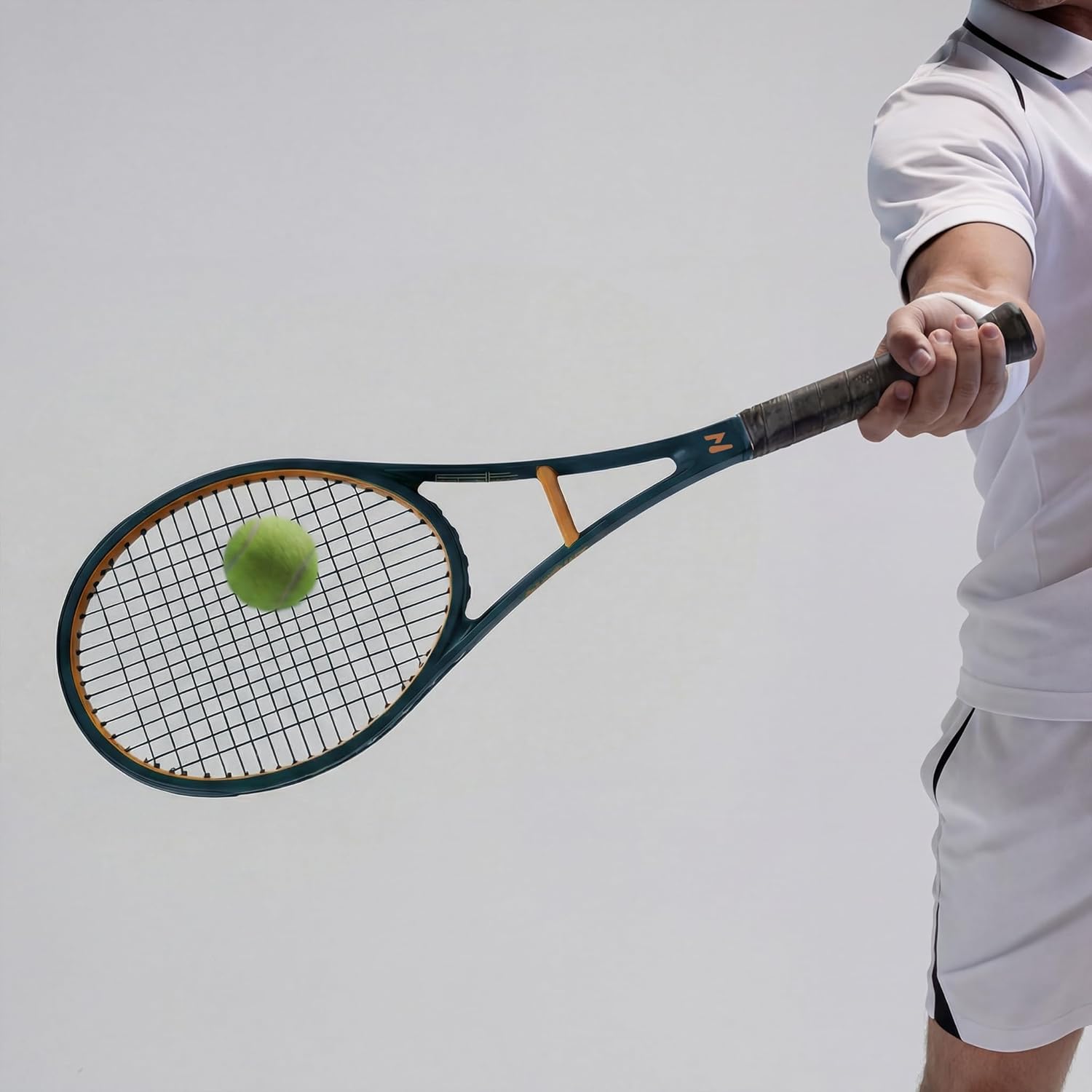 58 sq in Sweet Spot Trainer Tennis Racket, Precision Contact Training Racquet for Cleaner Hits, Timing and Control, Ball Machine and Repetition Practice, Match-Transfer Training Racket