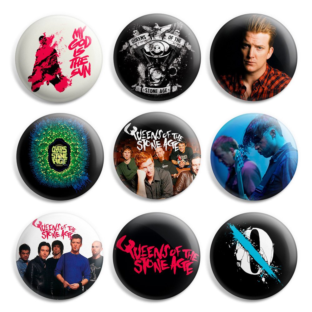 Queen Of The Stone Age Pinback Buttons Pin Badges 1 Inch (25mm) - Pack of 9