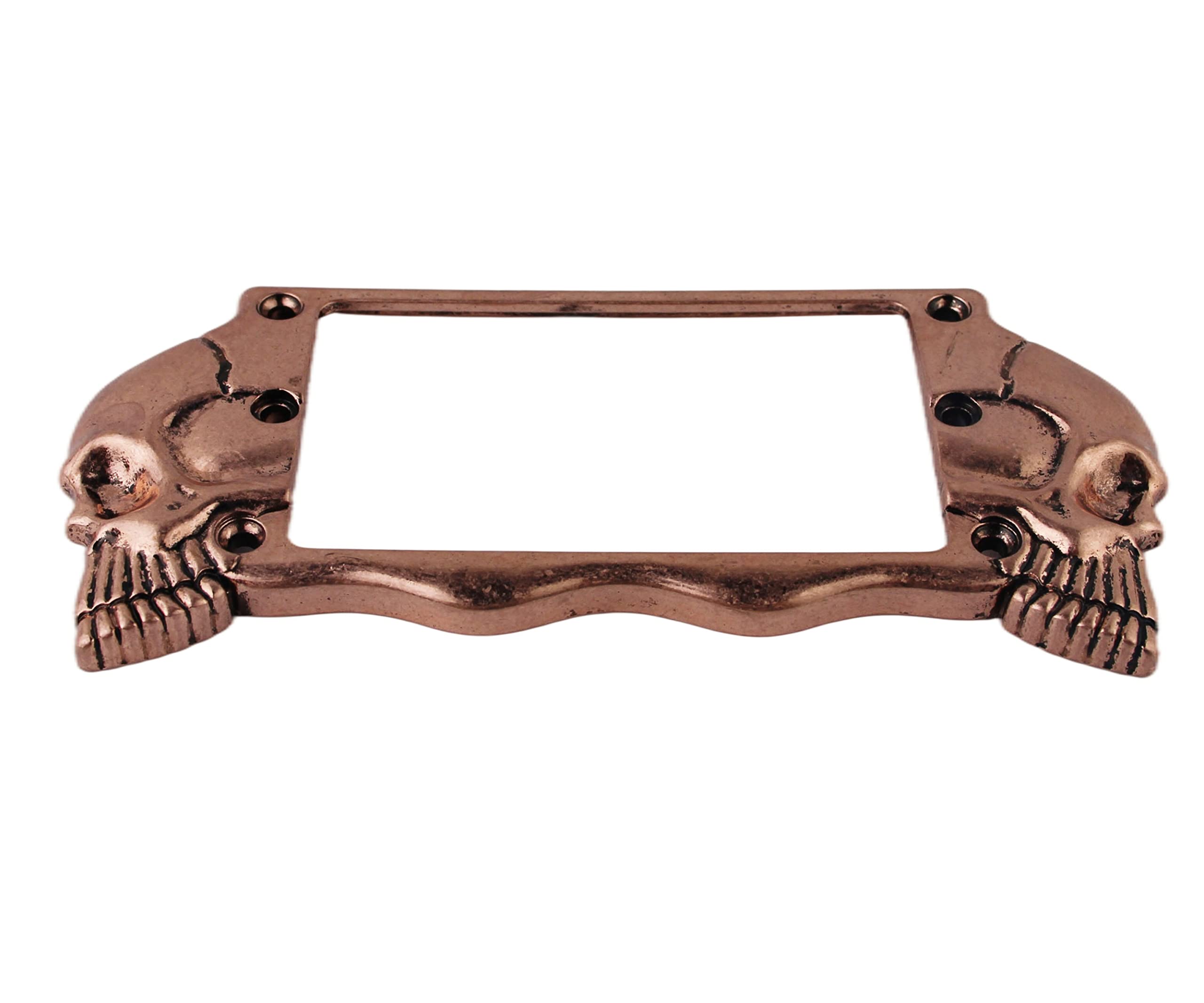 Guyker Juego de anillos de montaje de pastilla Humbucker de metal plano, pieza de repuesto para guitarra eléctrica o bajo de precisión (2 unidades, bronce antiguo)