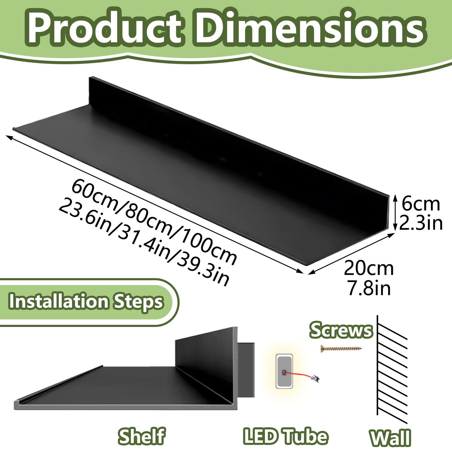 Snapklik.com : Jvsufuik Floating Display Shelf