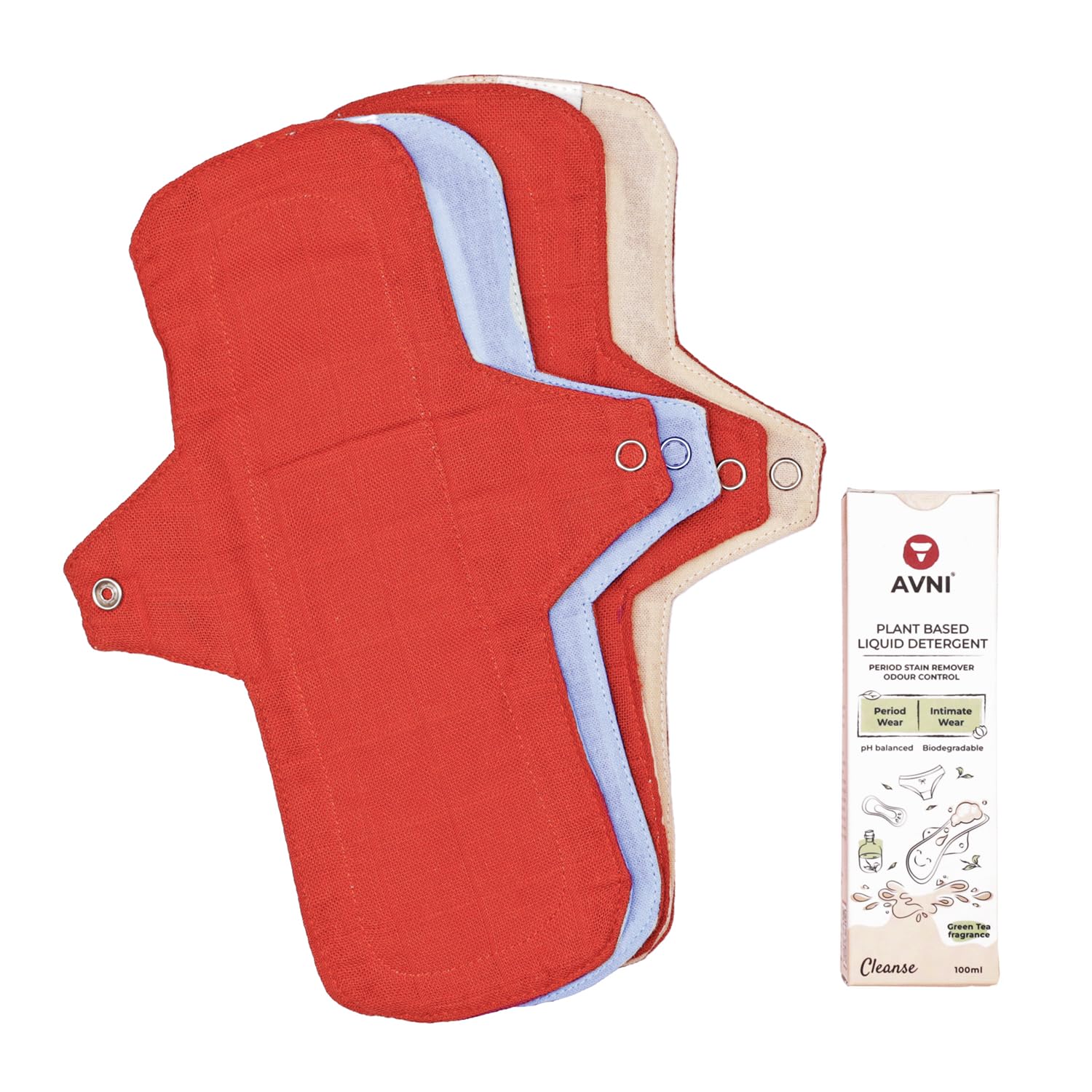 Avni Lush Cotton Washable Panty Liners(4 XL) + Stain removing liquid detergent/Cleaner (100ml), (4 XL(300MM) Panty Liners + 100ml Wash), Certified 100% Organic cotton (B0BJ96DYLP) Amazon Price History, Amazon Price Tracker