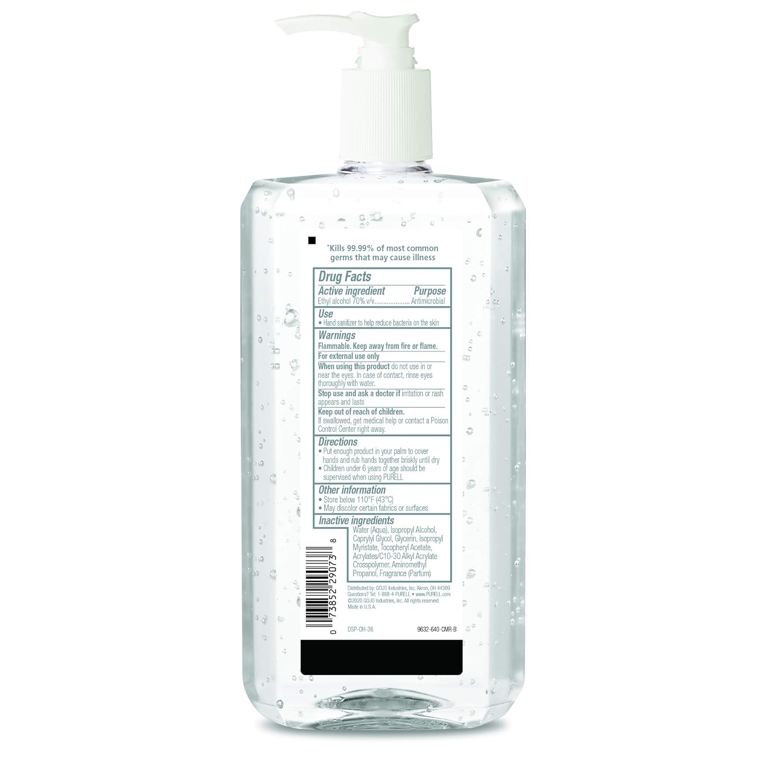 PURELL Advanced Hand Sanitizer Refreshing Gel, Clean Scent, 1 Liter Pump Bottle (Pack of 1) – 9632-04-CMR : Health & Household