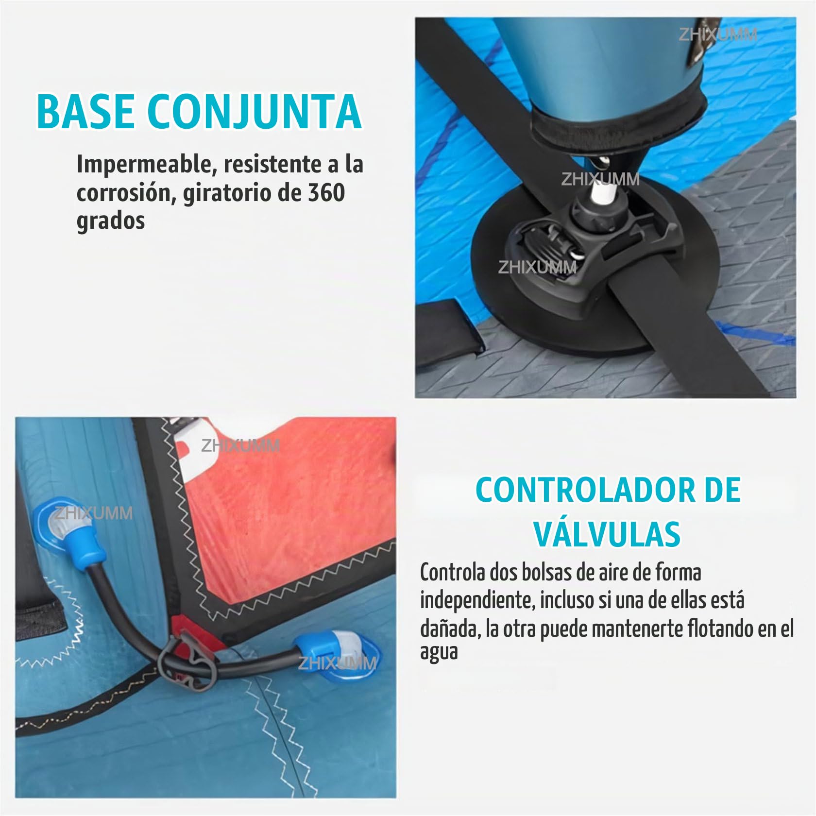 Tabla De Paddle Surf Hinchable Profesional Sup, Vela Hinchable Profesional, Cometas De Windsurf De 435 X 188 Cm, Tela Oxford + Ala Hinchable De Pvc Azul Y Roja