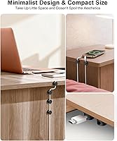 Vista 5 de OneLeaf 12 Pack 360° Rotatable Spring Cable Clips[1s Lock], Adhesive Cord Holder for Nightstand, Phone Charger Cord Holder for Desk Home Office Car