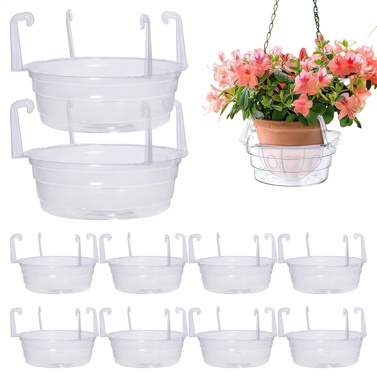 Plateaux d'irrigation suspendus transparents pour pot de fleurs et panier de plantation
