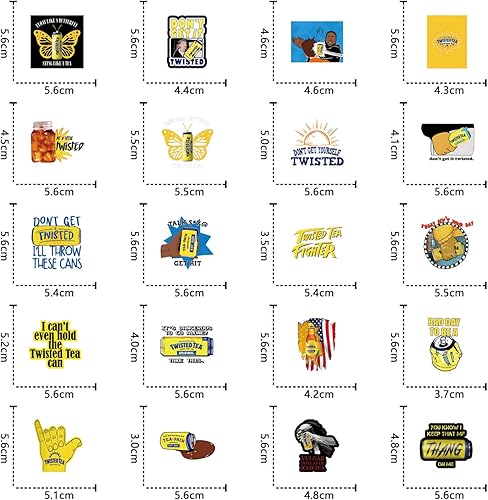 Miniatura 2 de 61 calcomanías de té retorcidas de dibujos animados, impermeables, calcomanías de vinilo para botella de agua, laptop, teléfono, álbumes de