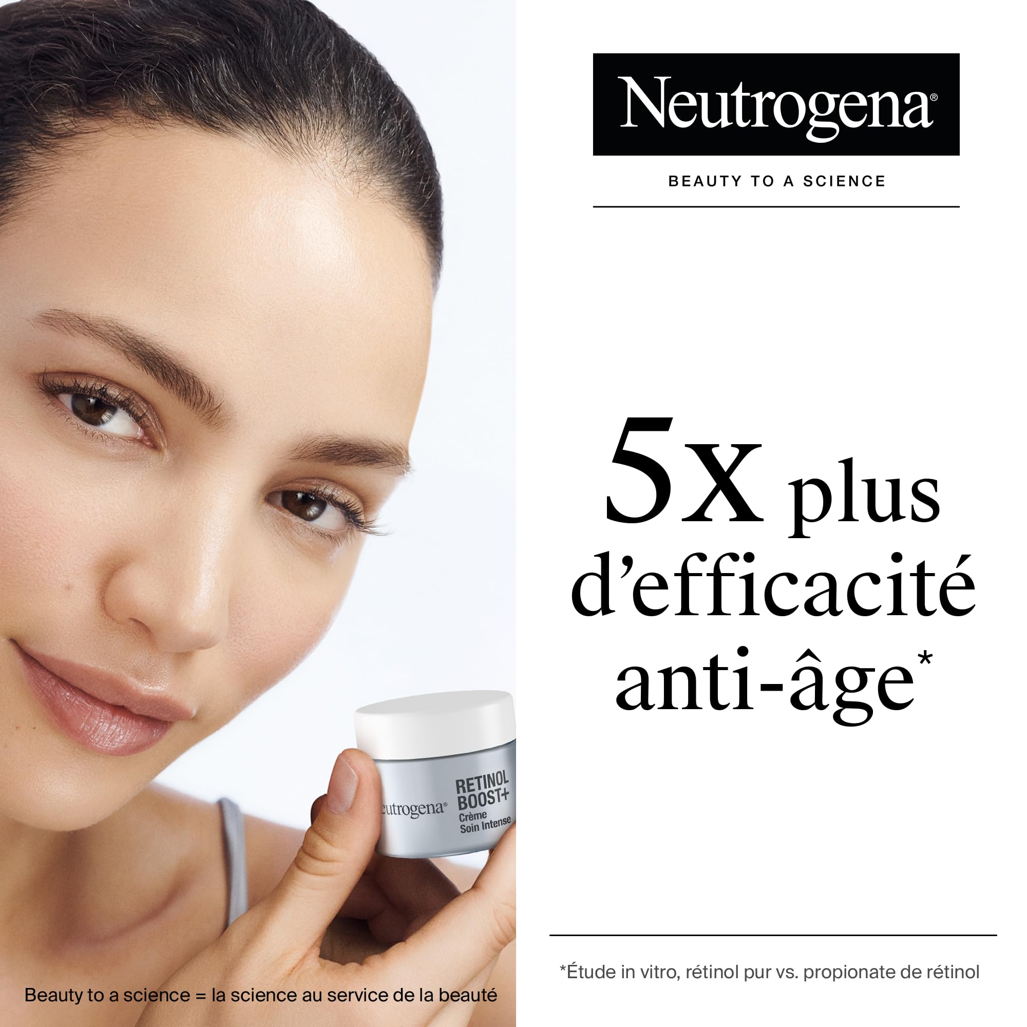 Neutrogena – Crème de Nuit Anti-Âge Intense Retinol Boost+ (pot de 50 ml) – Soin visage au rétinol pour combattre les signes visibles du vieillissement – Anti-rides à l’effet repulpant