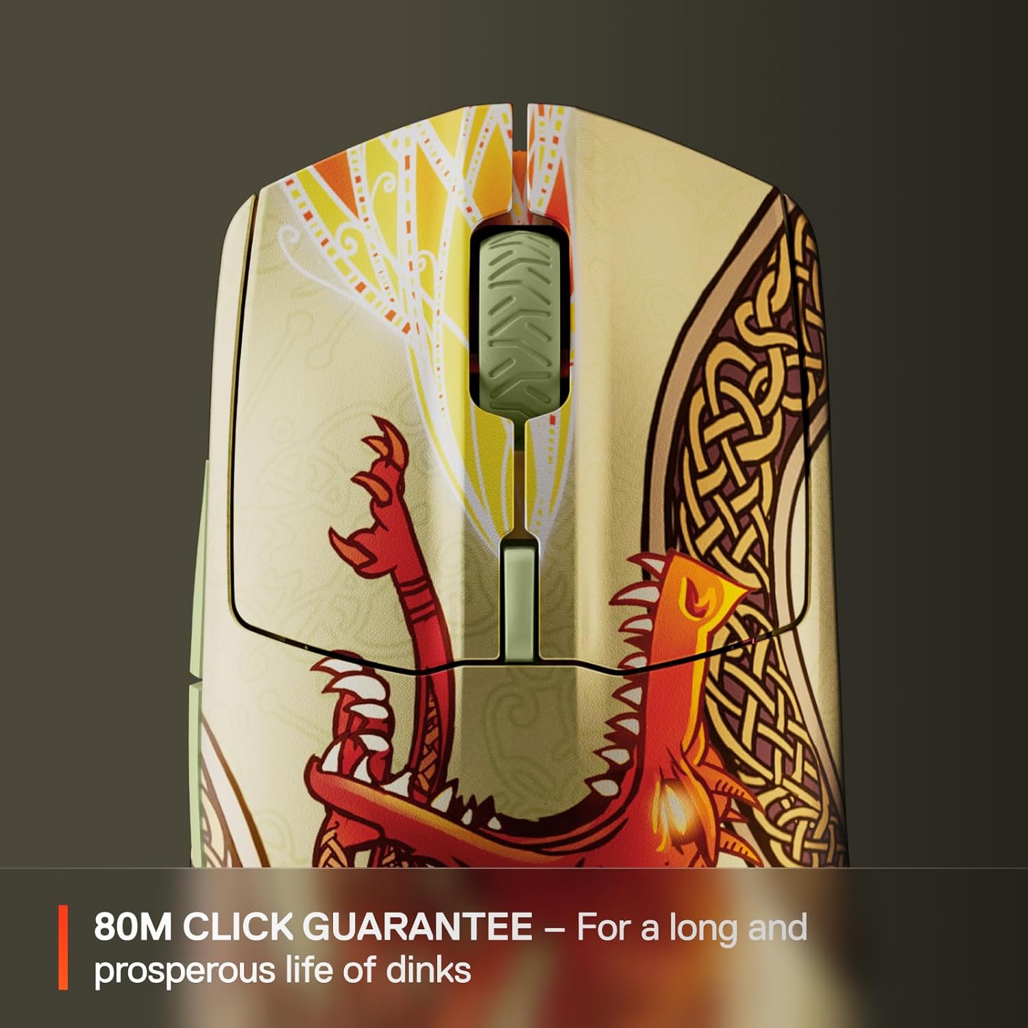 SteelSeries Wireless Gaming Mouse CS2 Dragon Lore Edition — Counter-Strike — 2.4GHz & Bluetooth — 18K DPI TrueMove Air Optical Sensor — Up to 200 HR Battery — 80M Click Durability