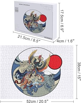 Amazon.co.jp: ジグソーパズル 和風 和柄 鳳凰 パズル 500ピース 木製