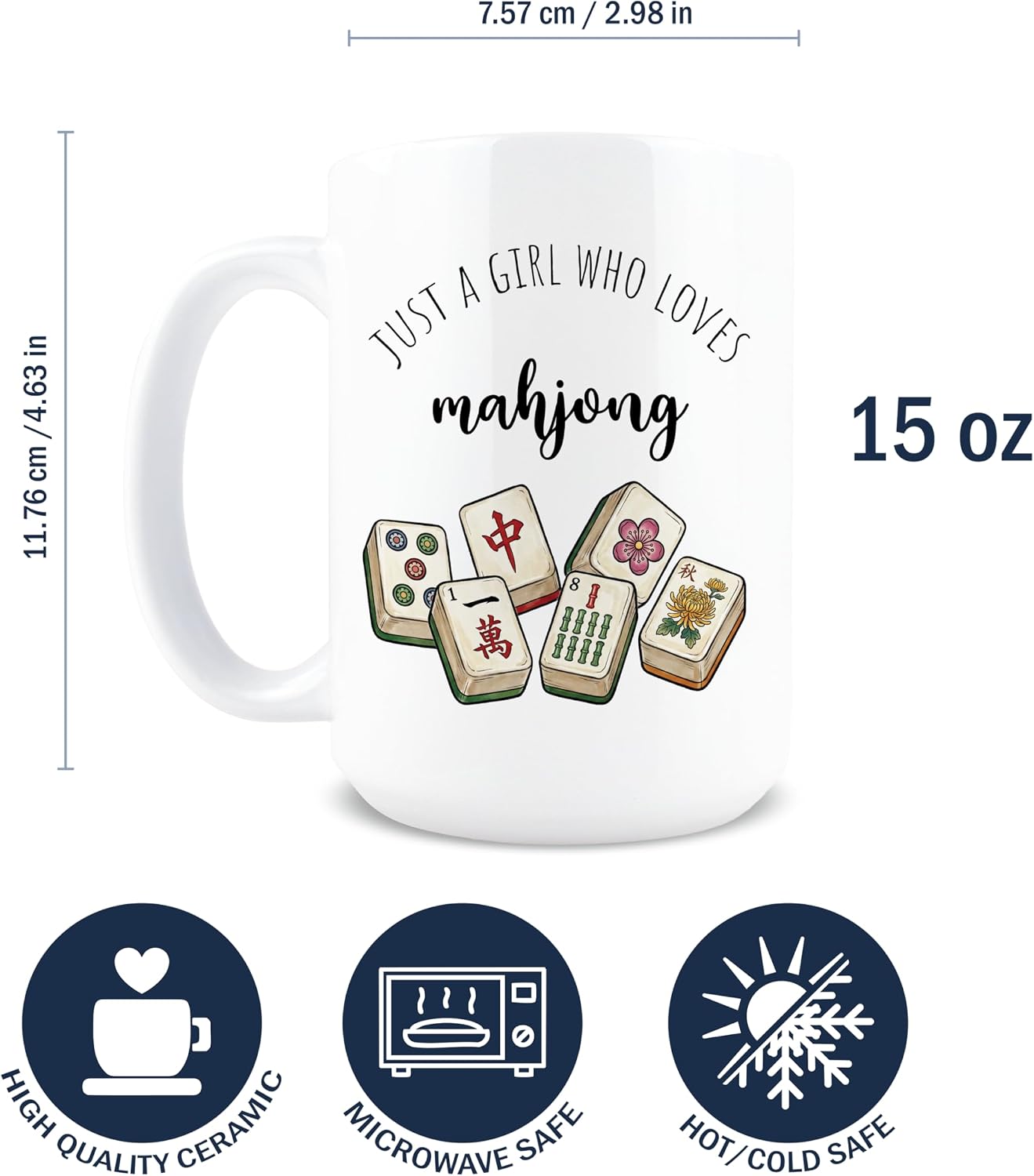 Mahjong Mug, Mahjong Gifts for Women, Mah Jongg Gifts, Fun Coffee Mugs, Mahjongg, 15oz Ceramic Coffee Cup, Funny Novelty Cup, Board Game Lover, Tile Game Lovers image 2