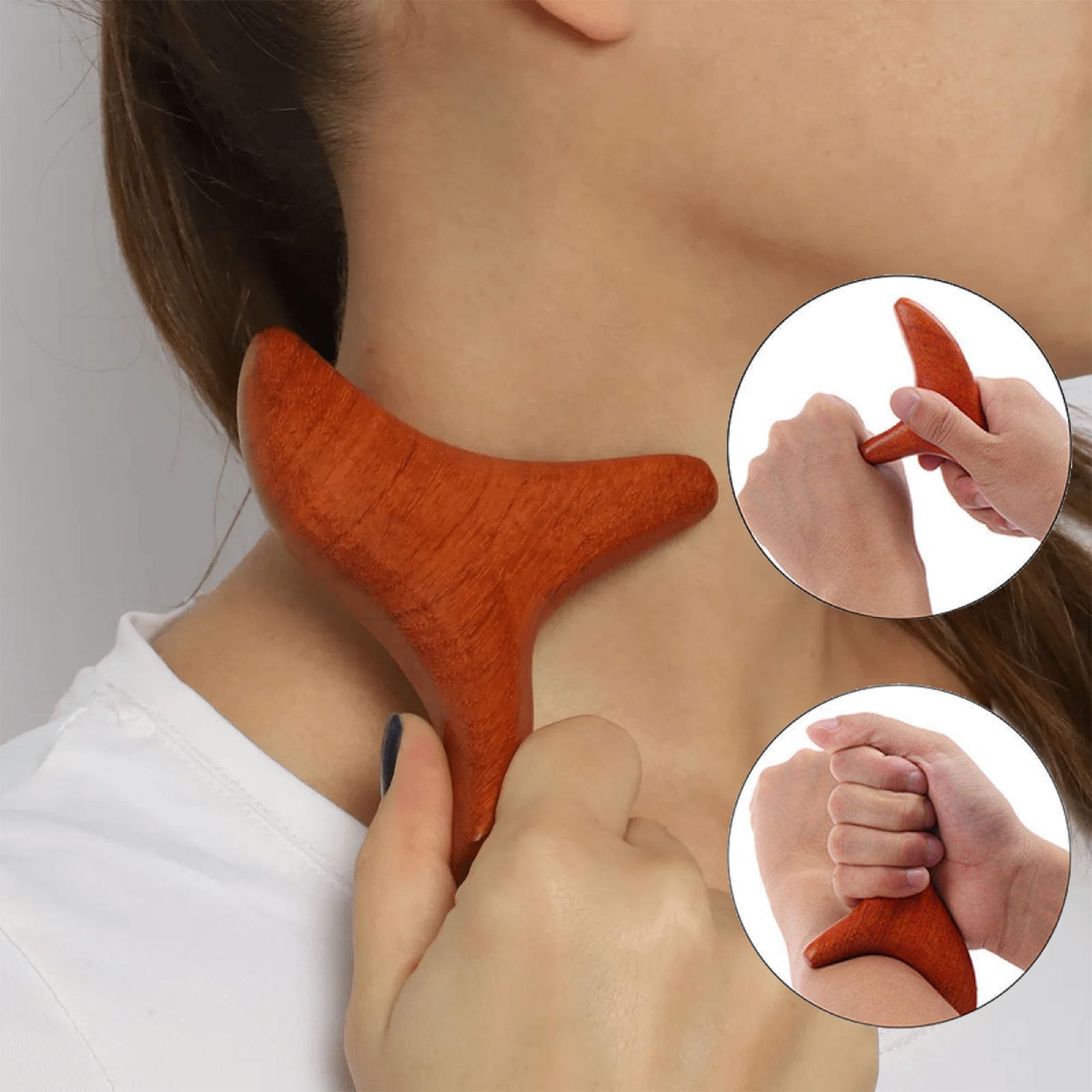 Gua Sha deska do masażu z drewna, do masażu punktów spustowych, sklep z lekami – czerwone drewno różane, 1 szt. na plecy, szyję, ramiona, dłonie i stopy