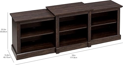 Miniatura 49 de ROCKPOINT Moderno soporte de consola asimétrico de 2 puertas para televisores de hasta 58 pulgadas, 52 pulgadas, color blanco Blanco,Carbón