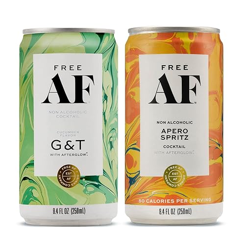 Free AF G&T & Apero Spritz Bundle  Cóctel espumoso sin alcohol  Sin gluten, bajo en calorías  Paquete de 24  latas de 8.4 onzas líquidas