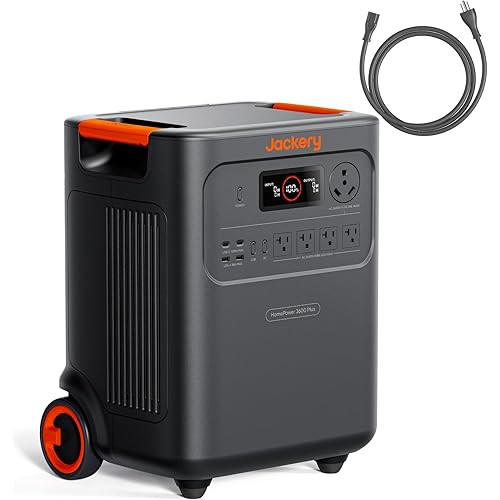 Jackery HomePower 3600 Plus Portable Power Station with AC Cable, 3600W AC Output, 3584Wh LFP Solar Generator, Expandable up to 21kWh, Essential Home Backup for Home Use (Solar Panel Optional)