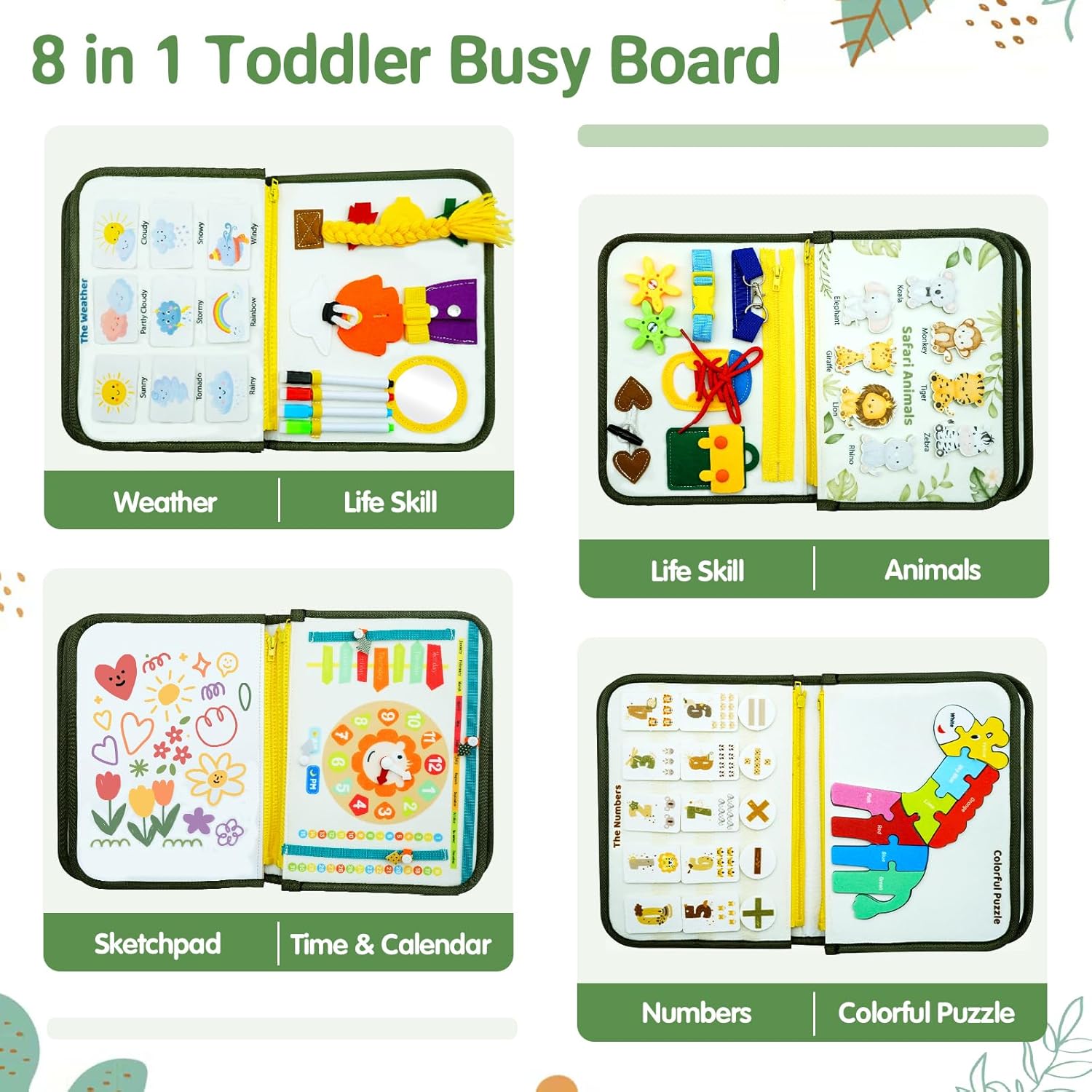 Montessori Busy Board Peuters voor 2+ Jaar Oude Jongens Meisjes