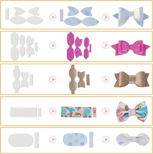 Miniatura 6 de Kit de fabricación de arco de cuero sintético, kit de fabricación de arco para el pelo,Kit de lazo de