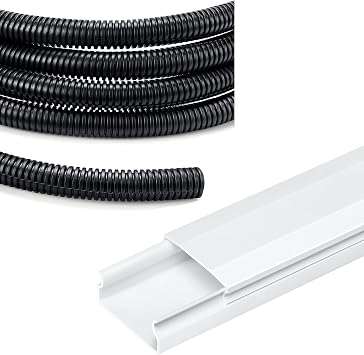TV Cable Hider 62.8 inch & Wire Loom 1/2 inch 10ft Black
