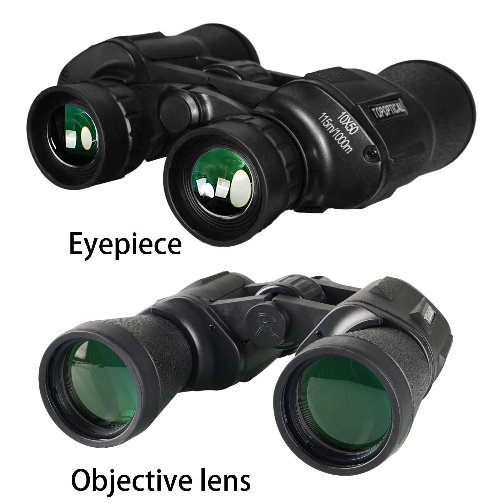 Prismáticos de alta potencia de 10 x 50 mm para adultos y adolescentes, prismáticos profesionales HD con prisma BAK4 y lente FMC, adecuados para observación de aves, caza, viajes, observación de
