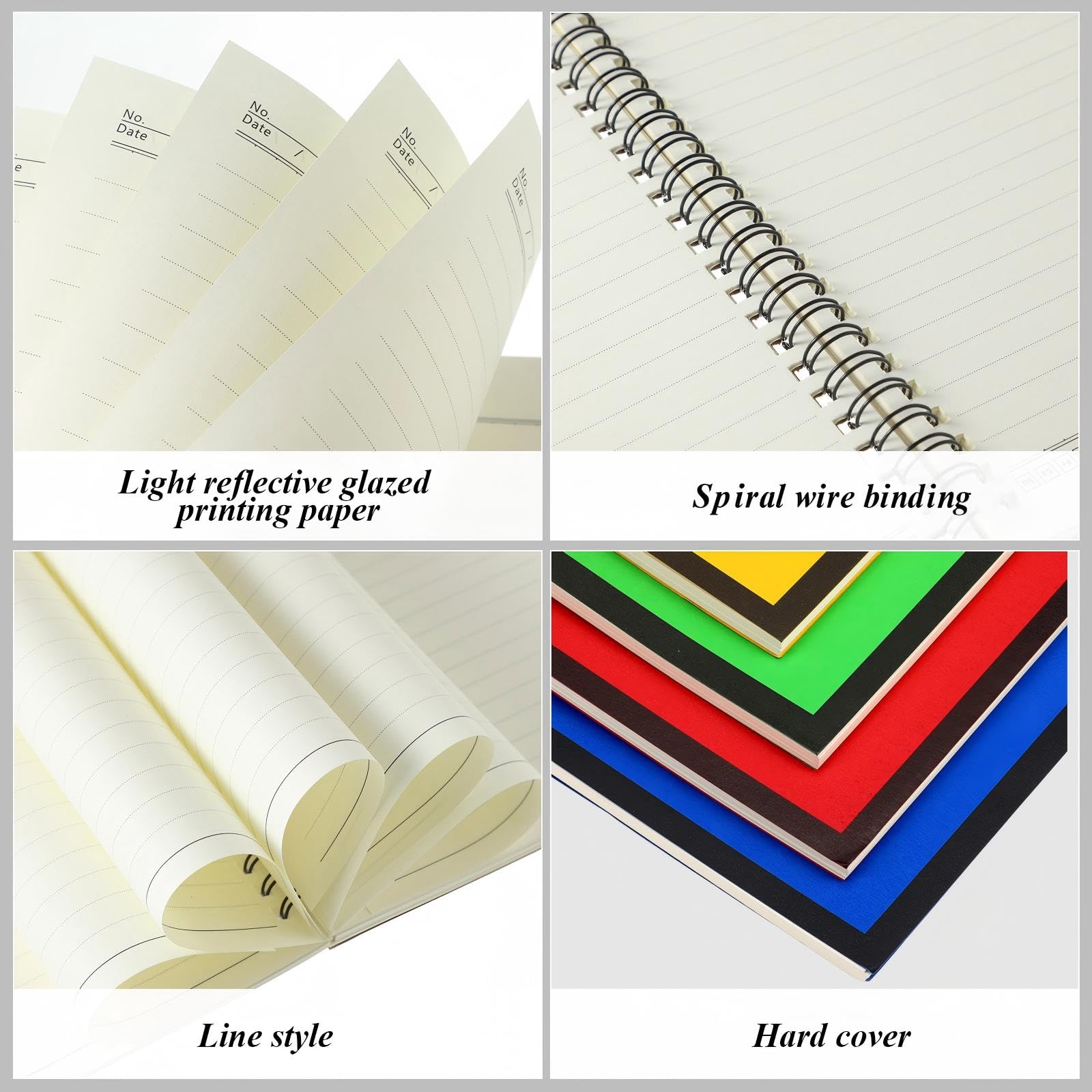 Leelosp Paquete de 12 cuadernos rayados en espiral A5, cuaderno de viaje de 5.5 x 8.3 pulgadas, notas coloridas, 60 hojas/120 páginas, notas rayadas universitarias para estudiantes, oficina, negocios