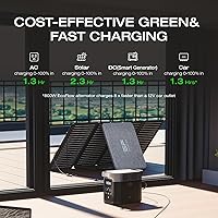 Vista 5 de EF ECOFLOW - Estación de energía portátil DELTA 2, batería de 1024 Wh LiFePO4 (LFP), salida de 1800 W AC/100 W USB-C, panel solar opcional