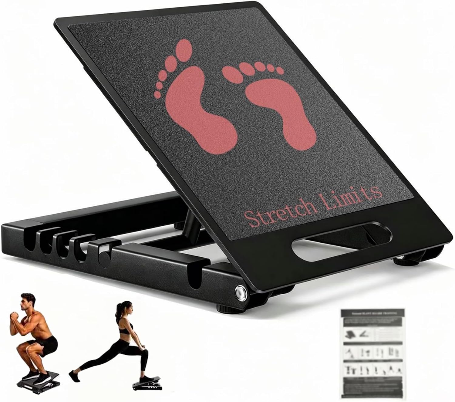 Slam Board para Estiramiento de Gemelos, Cuña de Escalada, Incline Ajustable 5Niveles, Capacidad 650 lb