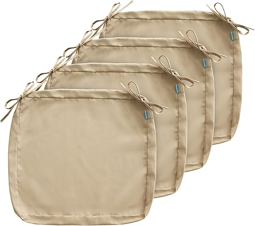 ARTPLAN Juego de fundas de cojín de asiento para silla de patio (solo funda sin relleno), juego de fundas de cojín para patio al aire libre con