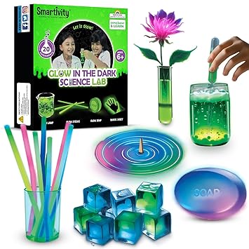 Smartivity Glow Magic Science Kit for Kids Ages 6-8-10-12 Years | 20 Amazing Glow in The Dark Science Experiments I Birthday Gifts for Boys & Girls | STEM Kit Toy for 6,7,8,9,10,11,12, Years Old - image, photos