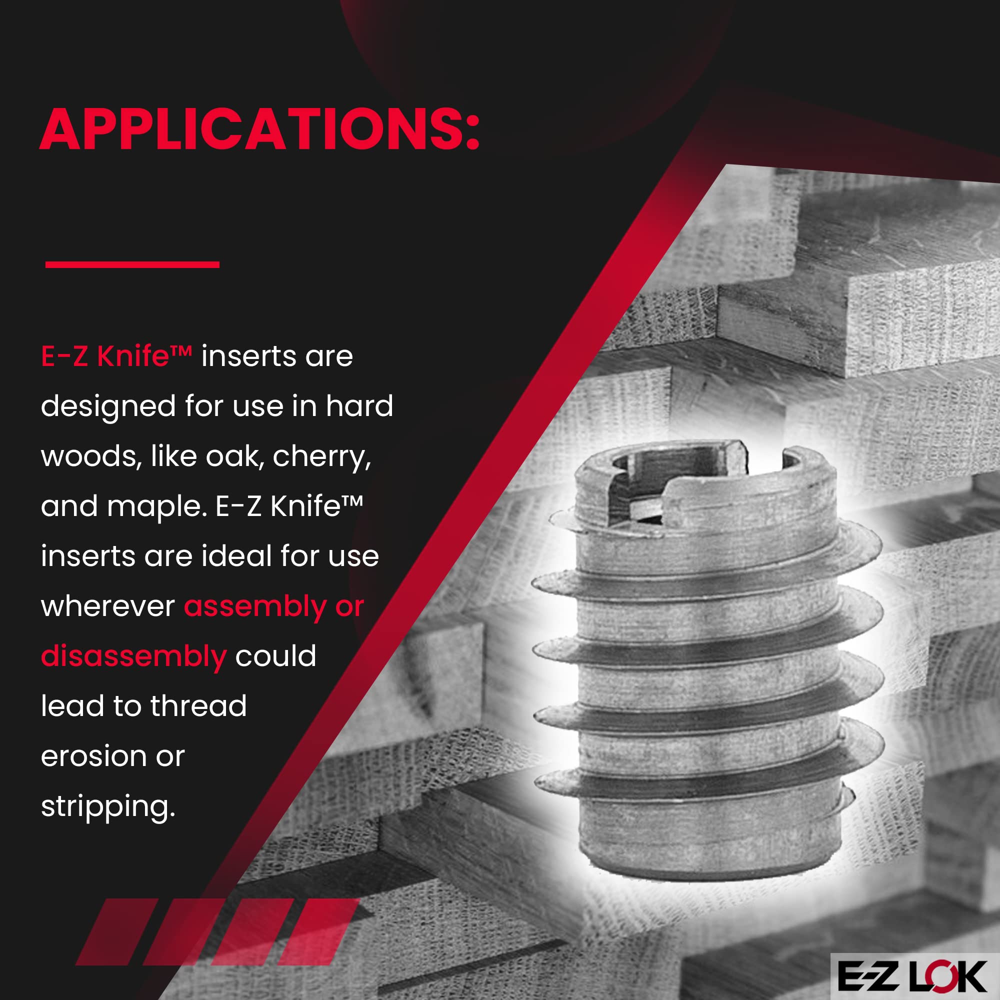 E-Z LOK Thread Inserts - Hard Wood Fasteners -5