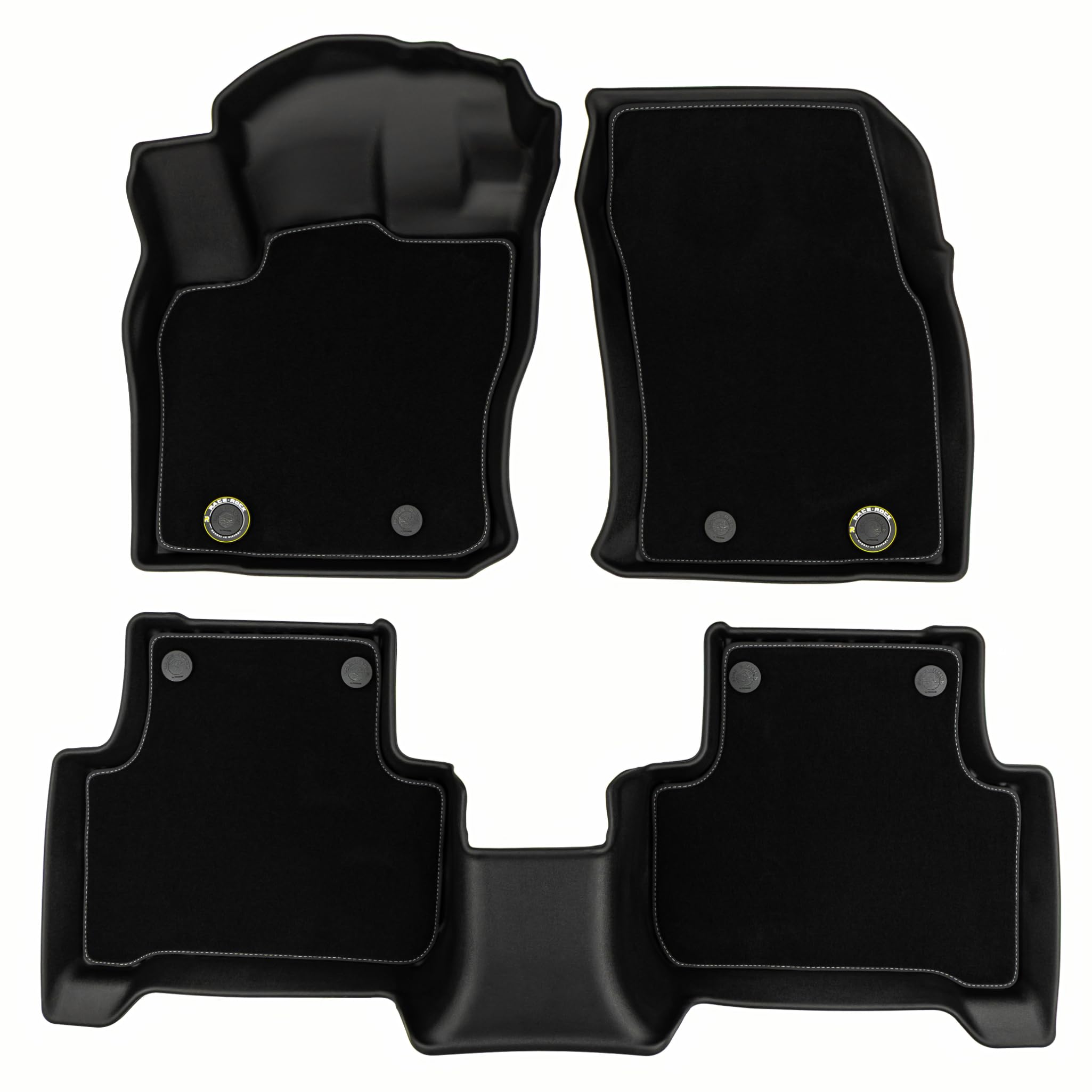 FROGUM Race Rock Alfombrillas para Coche 2 en 1 TPE + Terciopelo Alfombras para Volkswagen Tiguan II 2016-2024| Los Bordes Altos hasta 20cm