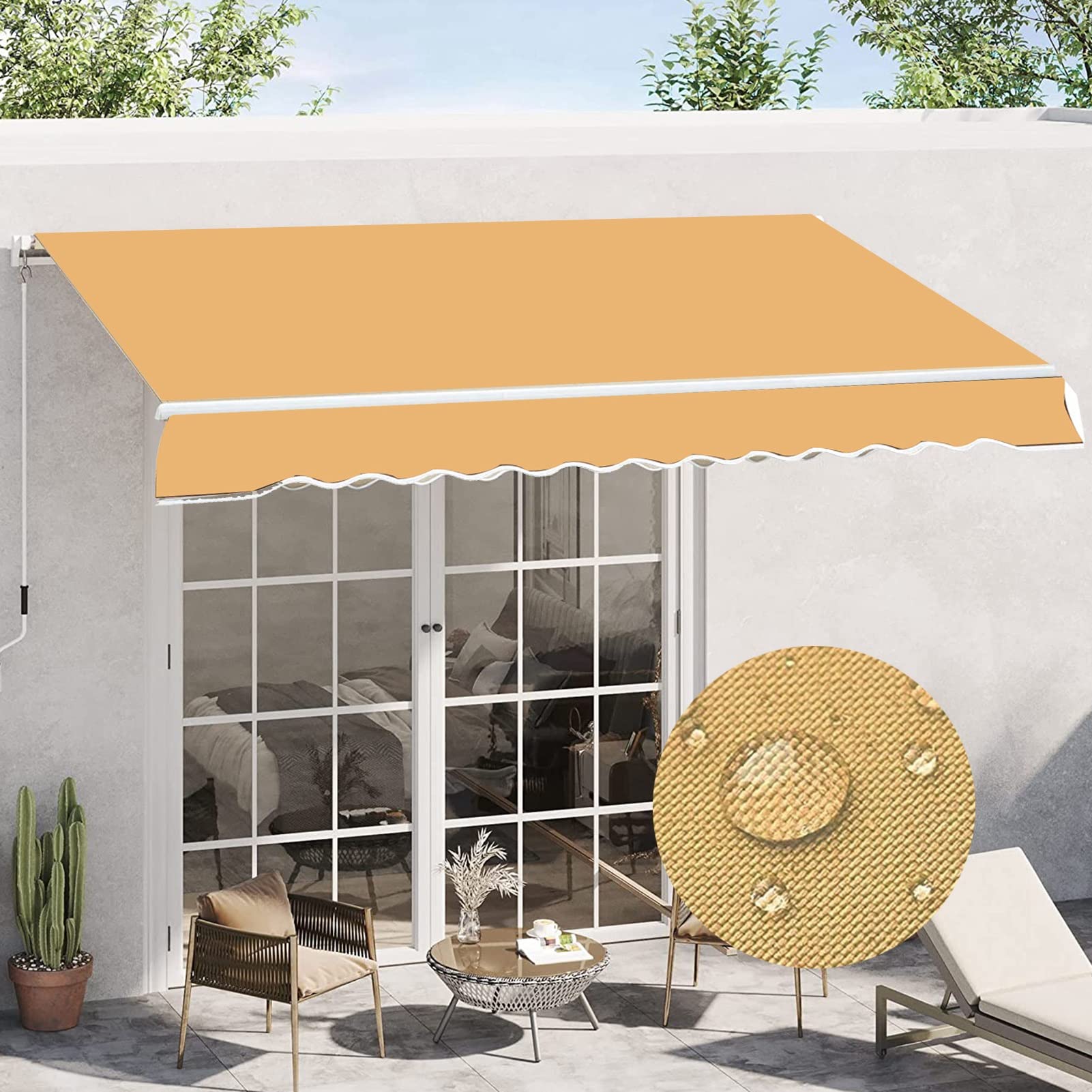 Telo Di Ricambio Per Tenda Da Sole CPOVOS – Poliestere 230 G/m², UV Resistant, Impermeabile, Personalizzabile (Grigio Chiaro, Dimensioni Su Misura) - 4