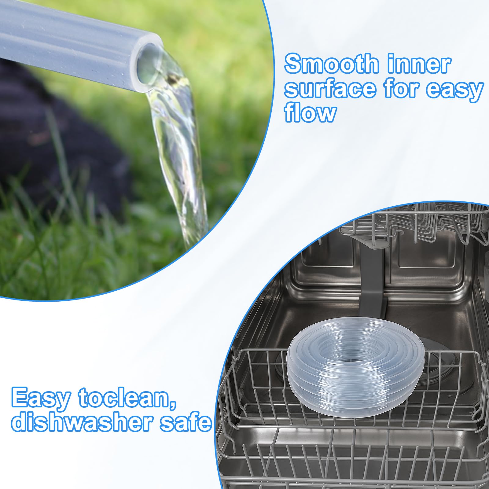 12 M Tuyau en Silicone Flexible, 8mm ID x 10mm OD Tuyau Transparent Silicone Alimentaire, Tube Pompe a Eau pour Transfert de Pompe
