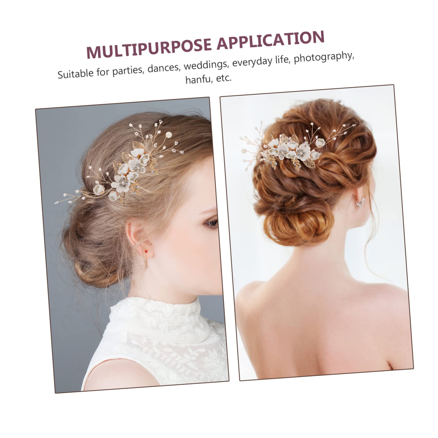 9 peines de novia para mujer, peines para el cabello para mujer, accesorios dorados, pasadores de cristal, joyería para el cabello, dama de honor, blanca, gema de aleación