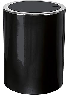 Kleine Wolke Poubelle de Salle de Bain ABS Noir Seau 1,5 l