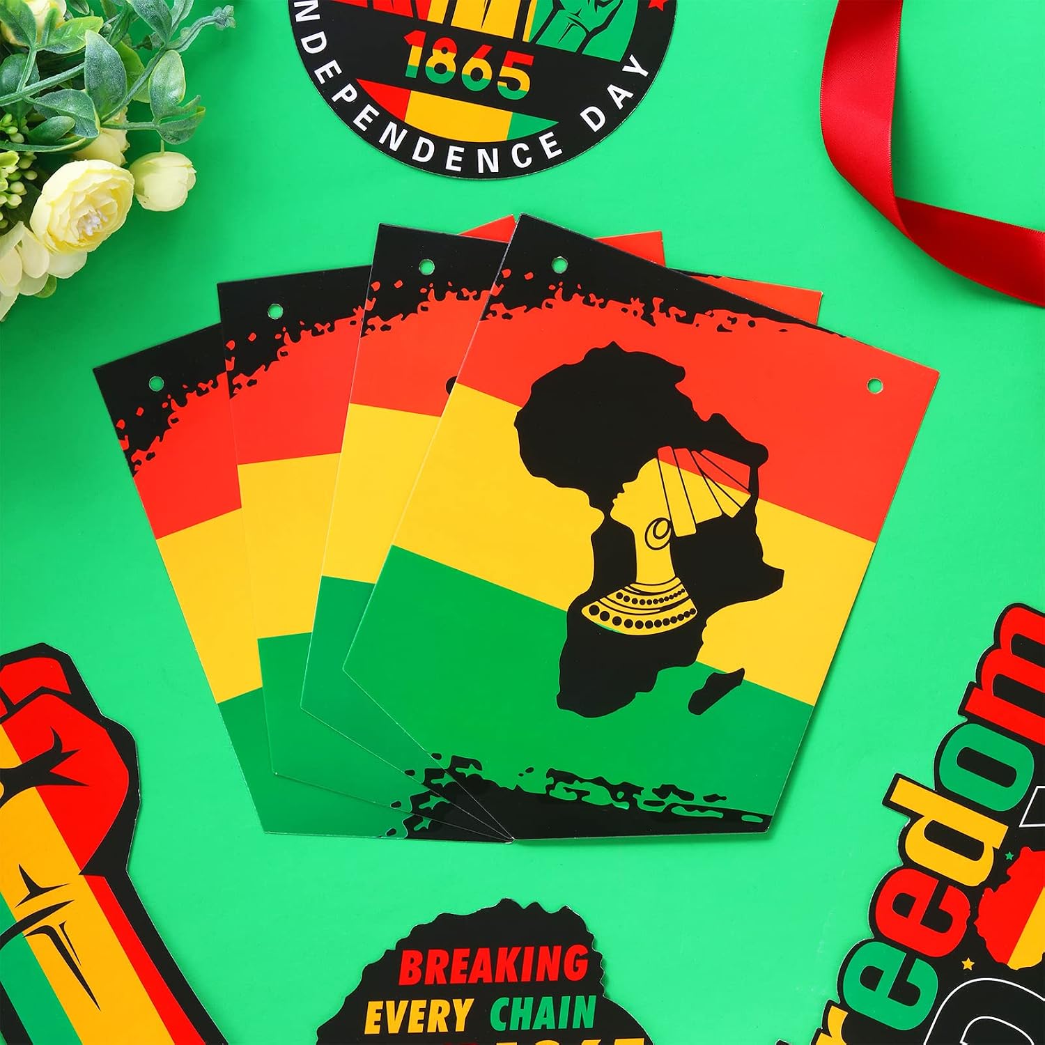 Happy Juneteenth Banner Africa American Independence Day Party Decorations - 1865 Freedom Day Bunting Banner African Afro American Festival Celebration