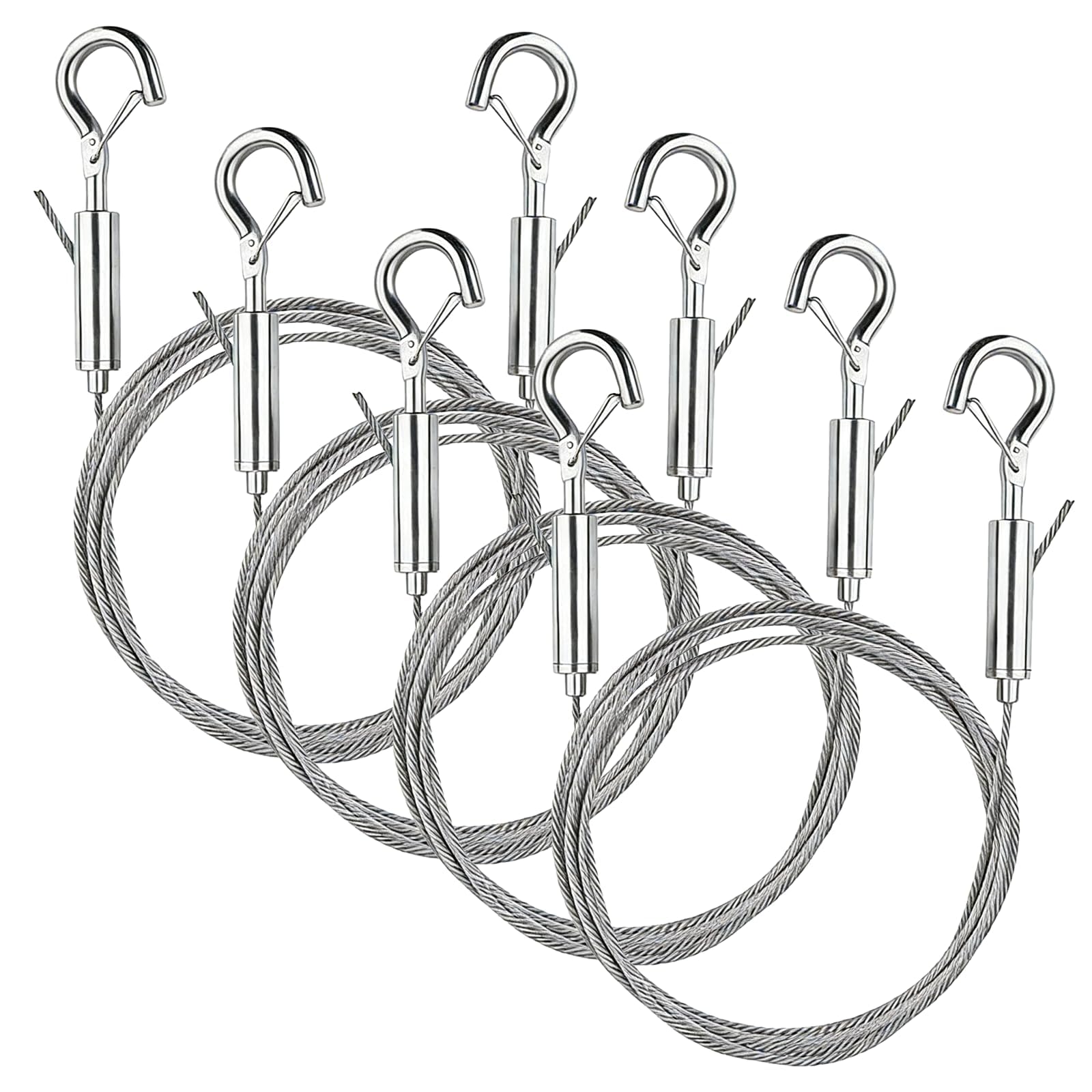 4PCs Picture Hanging Wire Kit, Stainless Steel Adjustable Heavy Duty Wire with Hooks