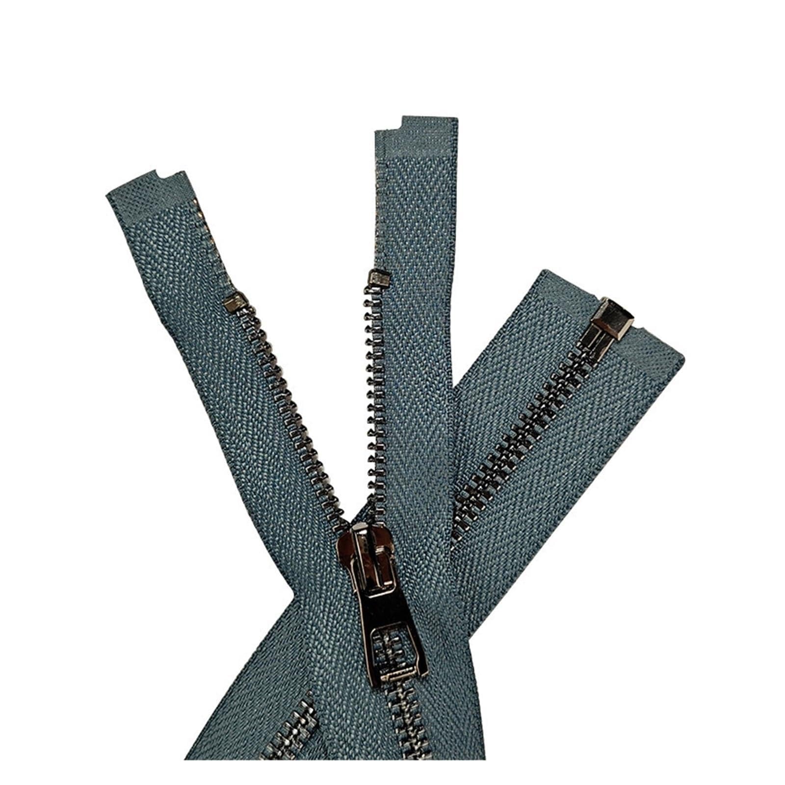 10pcs 40-80cm Metal Zipper Y Teeth Single Open Tail Lock Clothing Accessories Zipper(Darkgrey-10pcs,60cm)