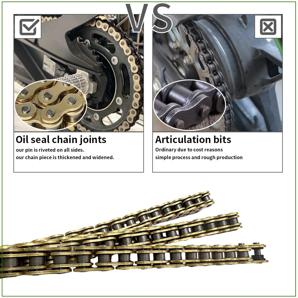 415H-120L O-Ring Chain for 49cc 60cc 66cc 80cc 2-Stroke Engine Motor Motorized Bicycle Bike Heavy Duty Chain High Power Racing Parts