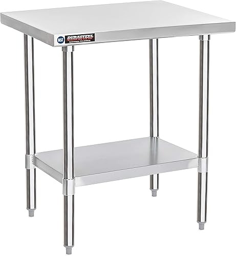 Miniatura 33 de DuraSteel 24x12 Pequeña Mesa de Acero Inoxidable - NSF Metal Angosta Comercial para Preparación de Alimentos, Mesa de Trabajo Lateral con Estante