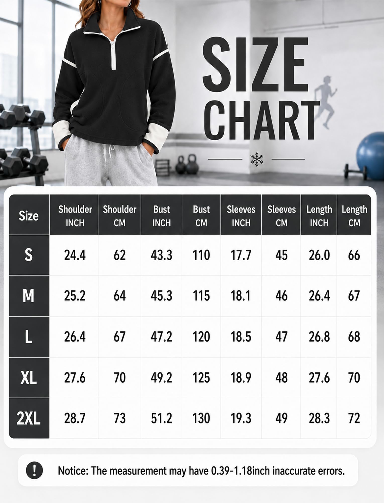 FEOYA Damska bluza polarowa z zamkiem błyskawicznym oversize, ciepły sweter, Czarny, L | Polarowy top z kieszeniami na jesień zimę sport spacery piesze codzienne odzież domowa
