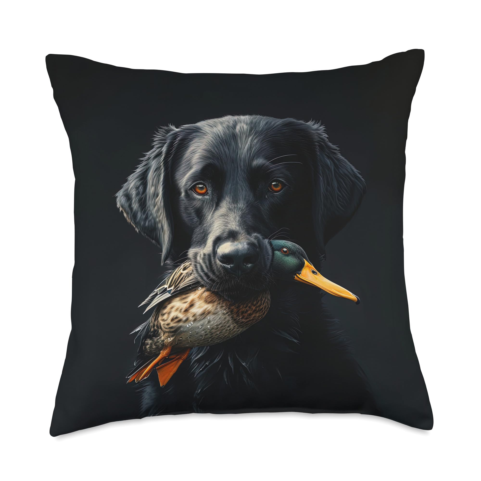 Black Lab Dog Labrador Duck Hunting For Hunter Men Son Dad Throw Pillow