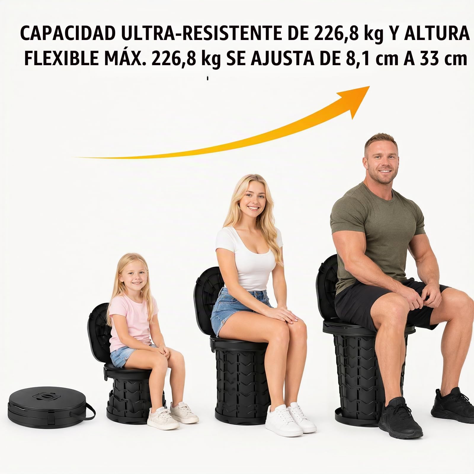XXL WC Portatil Camping, con 10 Bolsas De Inodoro Biodegradables