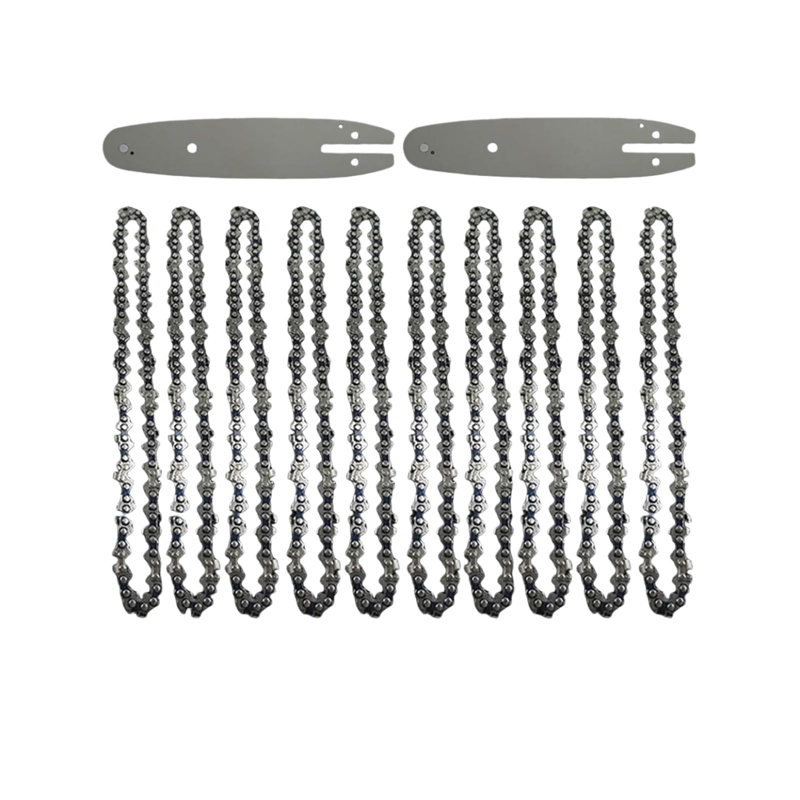 Sierras de cadena de 8 pulgadas for cortar madera, 1/4 ", 48 eslabones de transmisión, Mini cadenas de motosierra de acero, accesorios de motosierras eléctricas, reemplazo de cadenas(8-inch Set8)