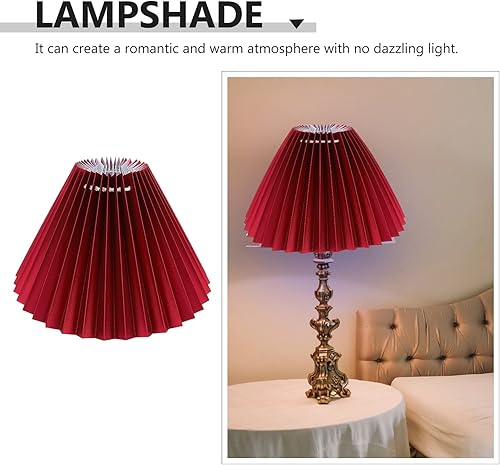 Miniatura 8 de minkissy Pantalla plisada de repuesto E27, pantalla plisada decorativa para lámparas de mesa, lámpara de pie para el hogar, 9.43 x 9.43 x 5.50