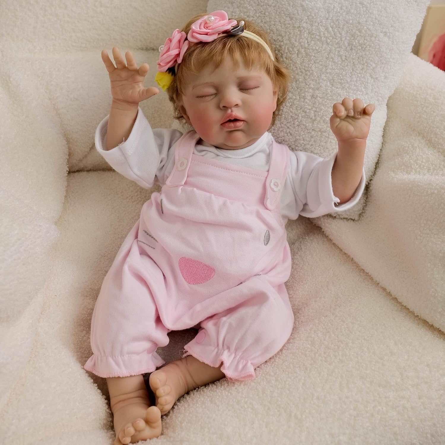 Reborn Dolls 48 cm urocza dziewczynka realistyczna śpiąca lalka niemowlę prawdziwe dziecko uczucie ważone życie jak Reborn Girl lalki z ubrankami dla lalek zestaw ubrań