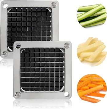 Replacement Chopper Blade Commercial Vegetable Chopper Dicer Stainless Steel Blade for Fruit Cutting Machine Tomato French Fries Cutter (2 * 3/8 Blade)