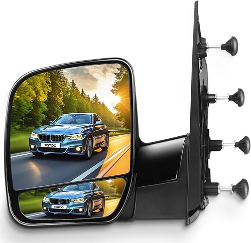 Scitoo Espejos de remolque, aptos para Ford Accesorios Exteriores Espejos aptos 02-08 para Ford E150 E250 E350 E450 E550 Van con Duel Glass plegable