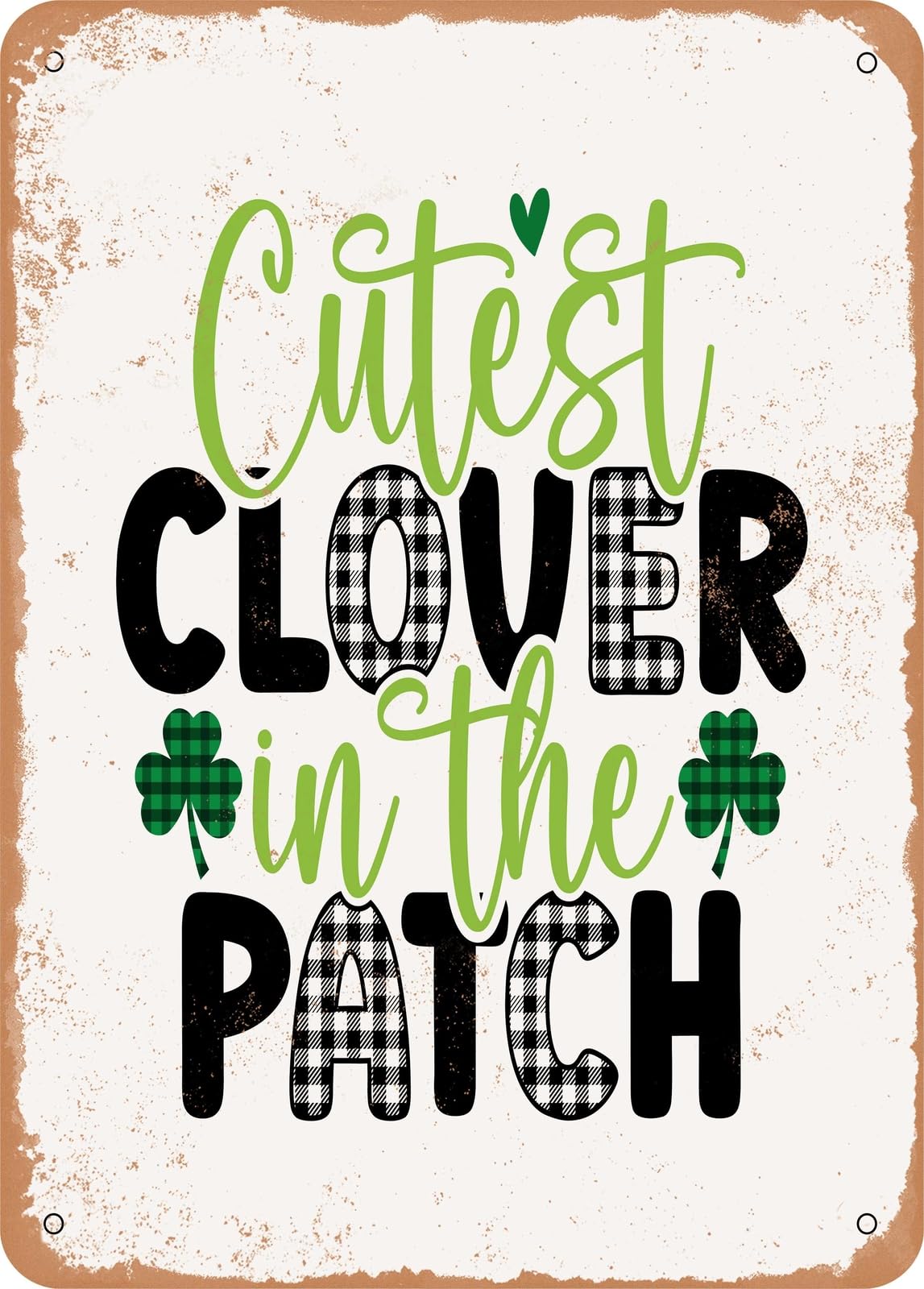 Miaomansenstore Metal Sign - Cutest Clover In The Patch - Vintage Look Home Decor